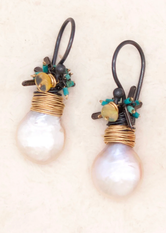River Song | Coin Pearl Fringe Earrings
