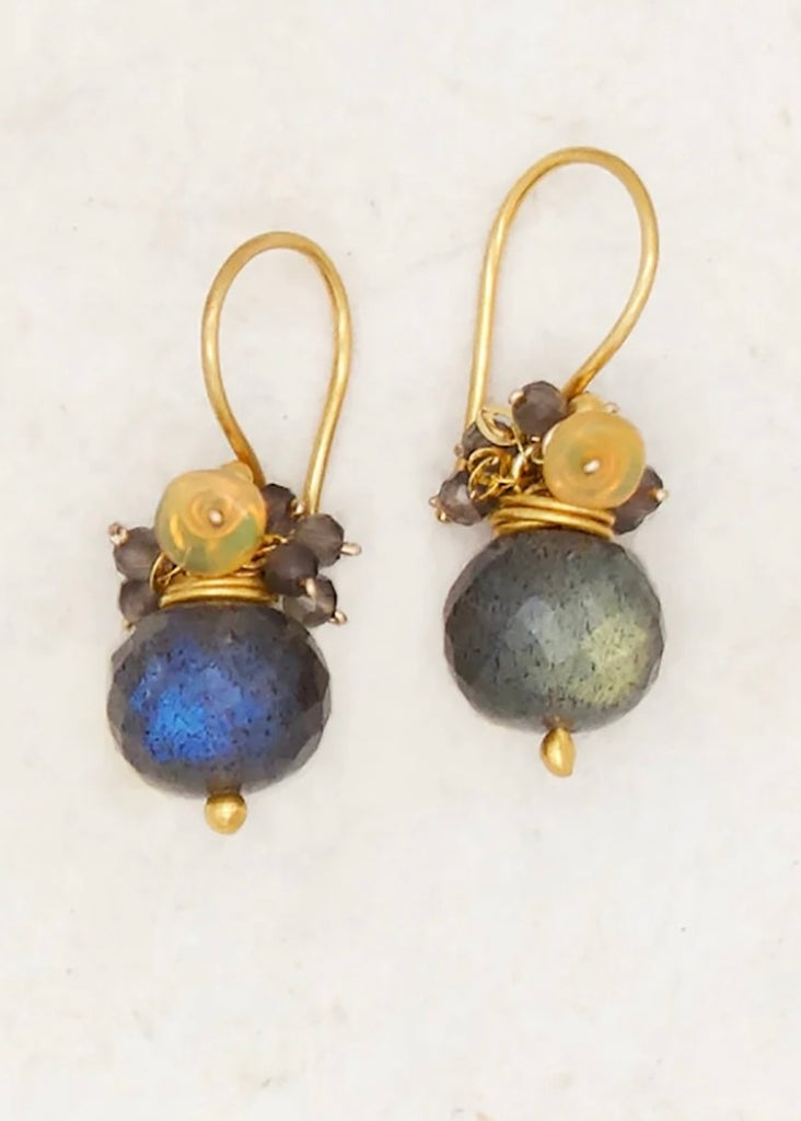 River Song | Faceted Labradorite Fringe Earrings