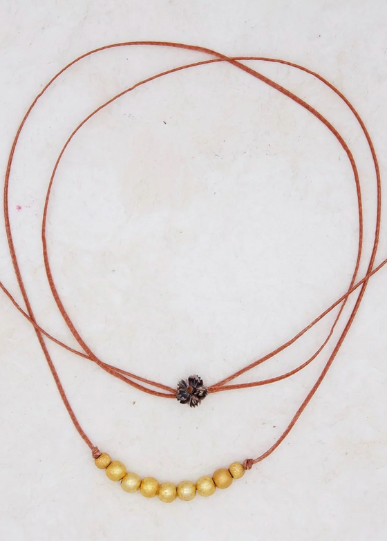 River Song | Golden Bead + Mother of Pearl Necklace