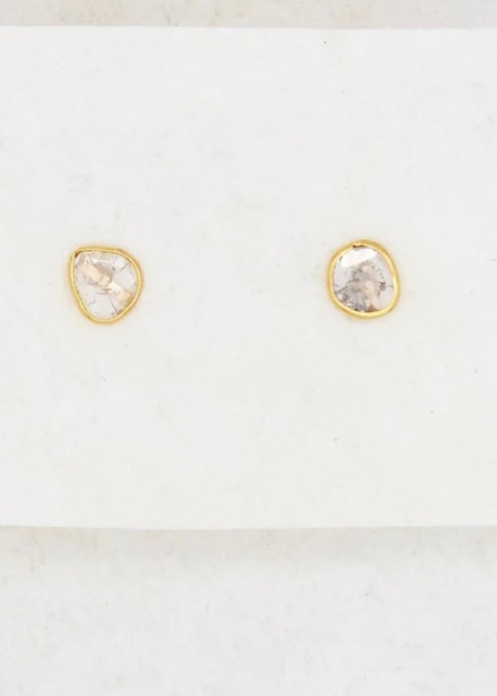 River Song | Golden Diamond Slice Earrings