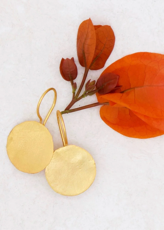 River Song | Handcut Golden Coin Earrings