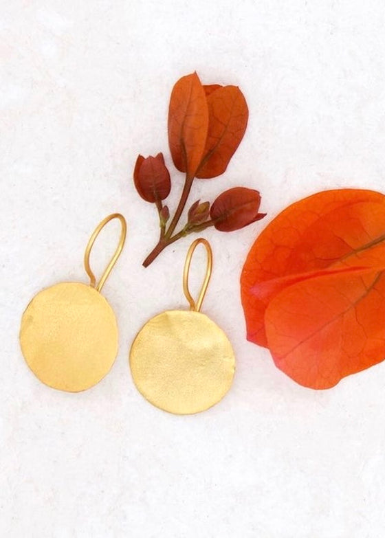 River Song | Handcut Golden Coin Earrings