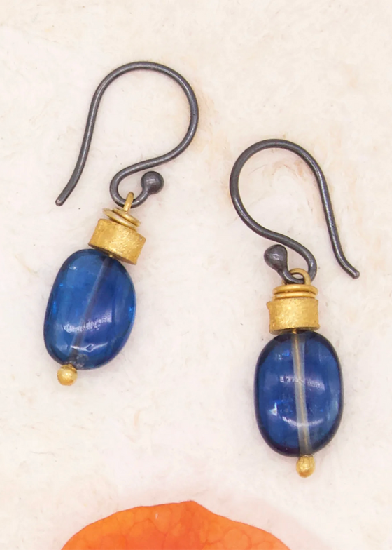 River Song | Kyanite Golden Crown Earrings