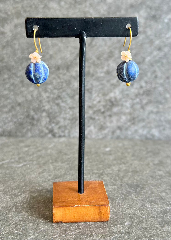 River Song | Lapis Melon with Flower Earrings