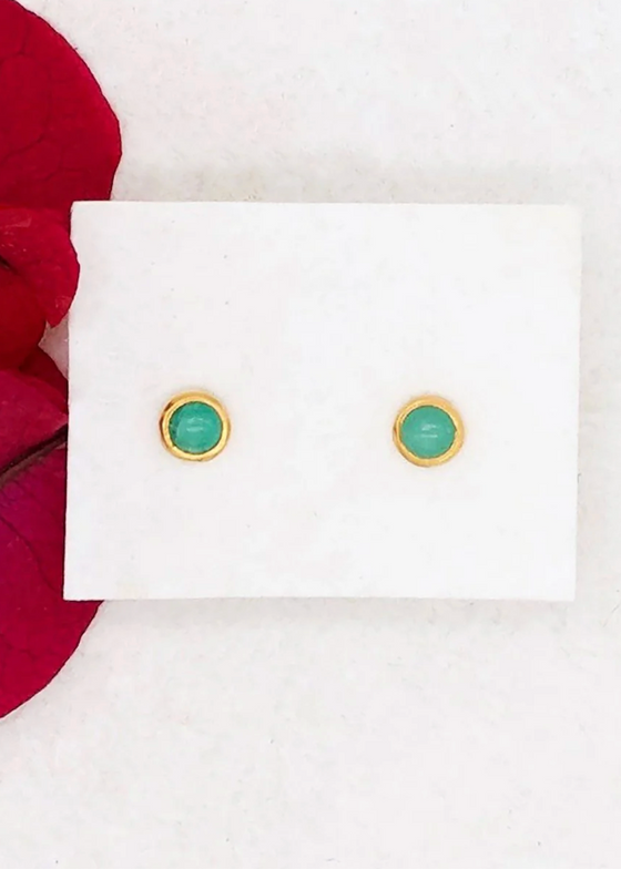 River Song | Polished Brazilian Emerald Studs