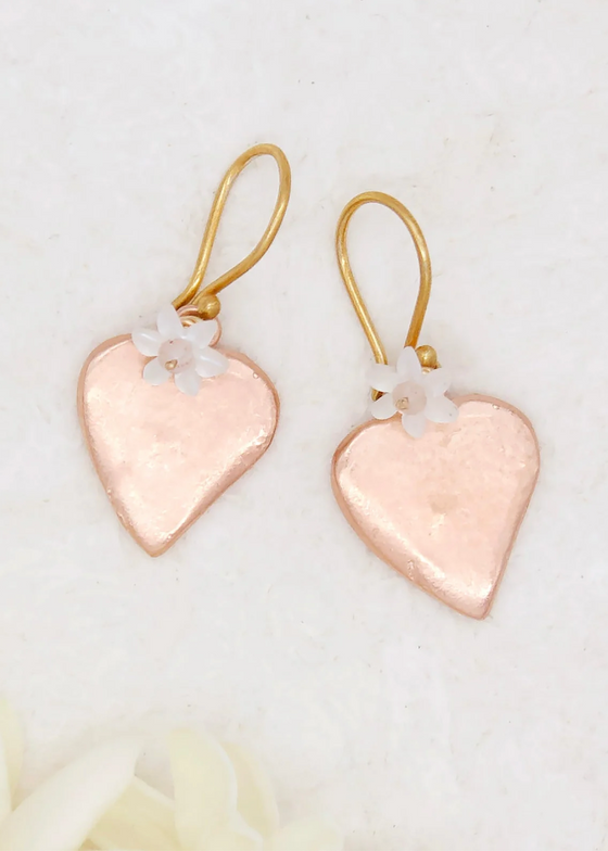 River Song | Rosey Heart Milagro Earrings