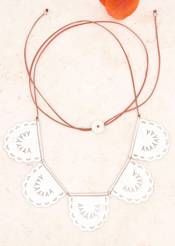 River Song | Silver "Papel Picado" Garland Necklace