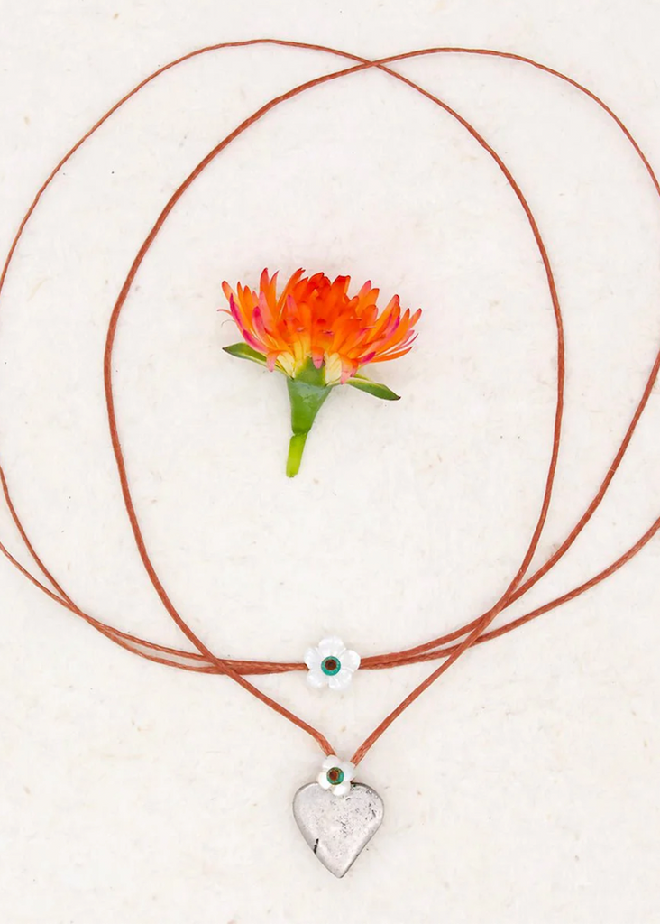 River Song | Sterling Large Heart Milagro Necklace
