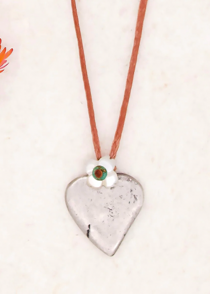 River Song | Sterling Large Heart Milagro Necklace