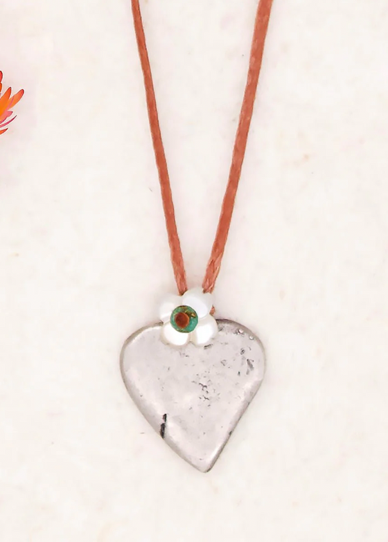 River Song | Sterling Large Heart Milagro Necklace