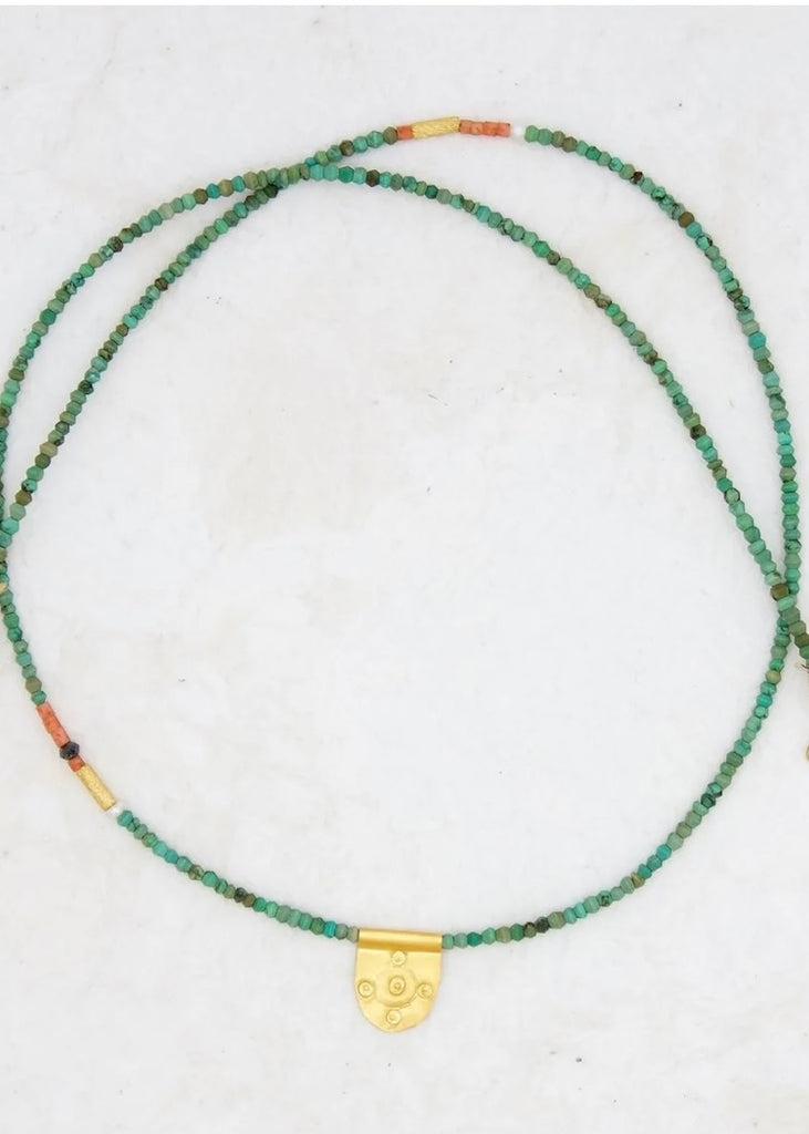 River Song | Tiny Turquoise + Tab Talisman Necklace