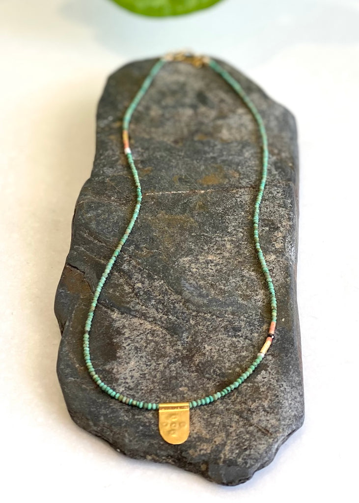 River Song | Tiny Turquoise + Tab Talisman Necklace