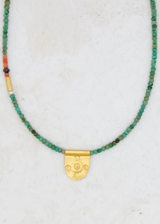 River Song | Tiny Turquoise + Tab Talisman Necklace
