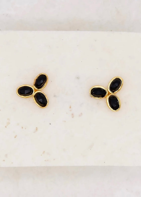 River Song | Trio Studs Black Chalcedony