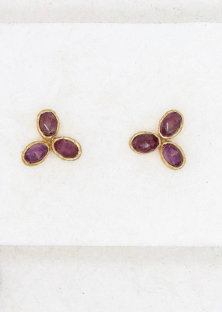 River Song | Trio Studs Indian Ruby