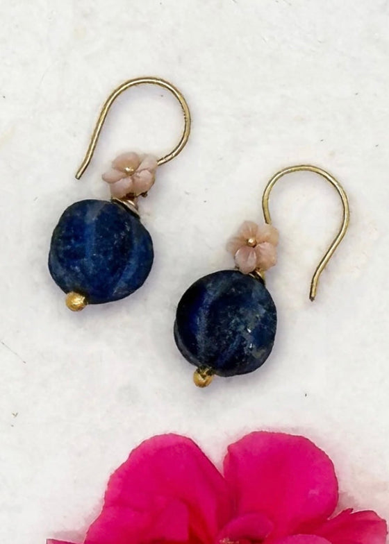River Song | Lapis Melon with Flower Earrings