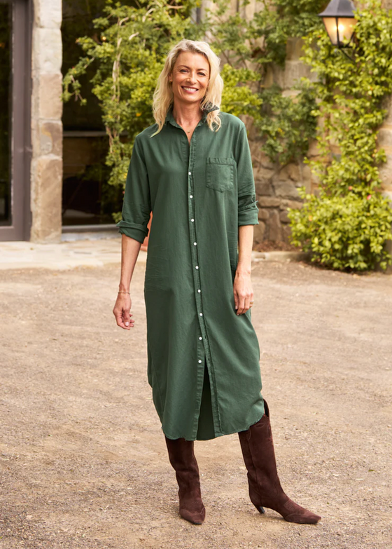 Frank & Eileen | Rory Maxi Shirtdress - Vintage Green