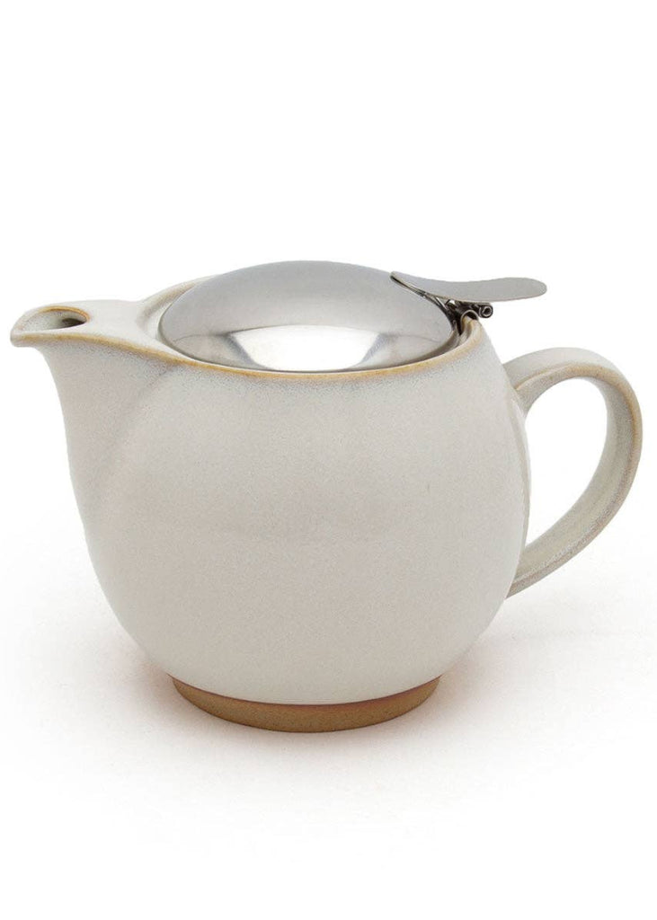 Round Ceramic Teapot | 15oz | Natural White