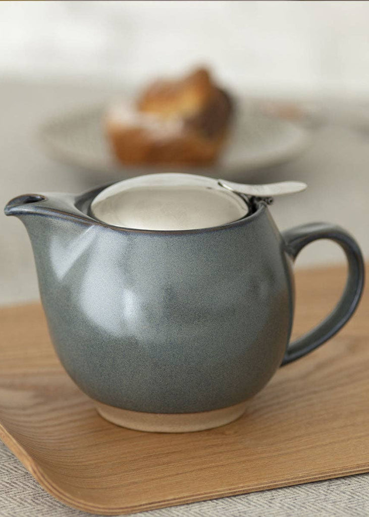 Round Ceramic Teapot | Stone Gray