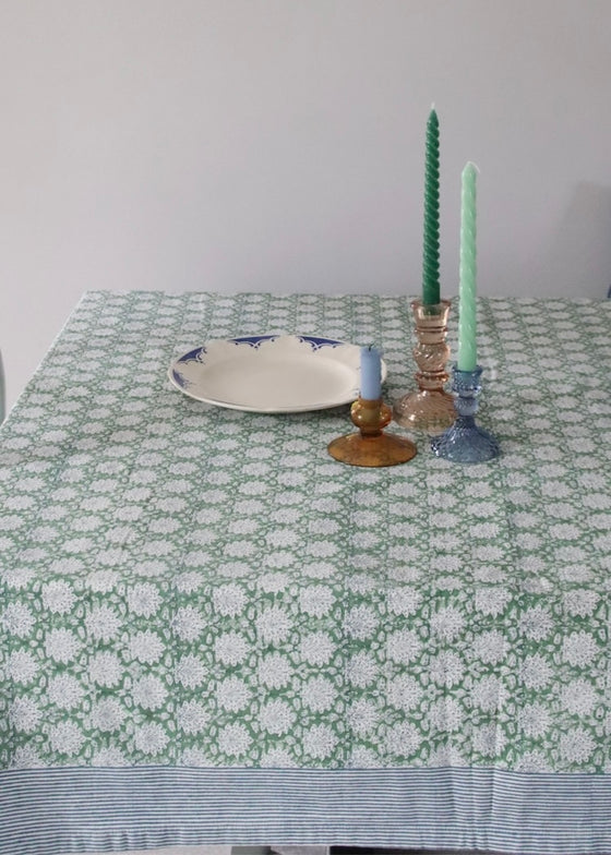 Rozablue | Floral Tablecover in Breezy Green