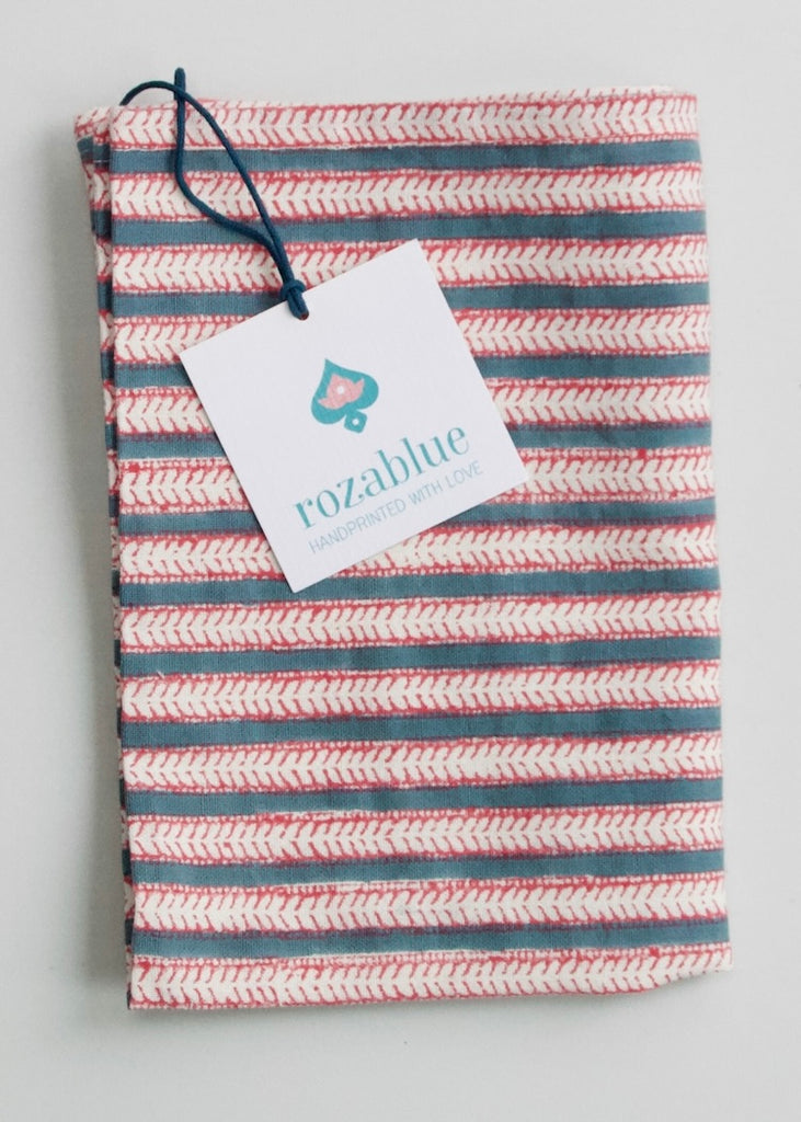 Rozablue | Kitchen Towel in Funky Stripe Strawberry Green