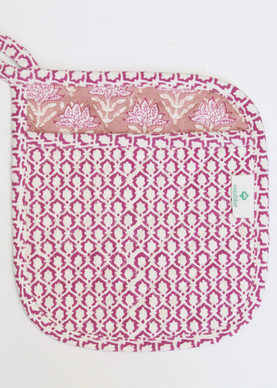 Rozablue | Oven Mitt | Roza Print