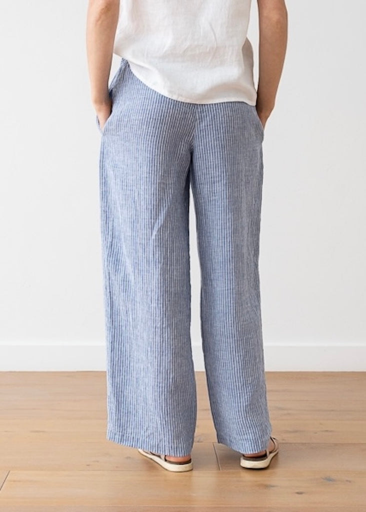 Solaire Linen | Ruth Trousers Blue Stripe