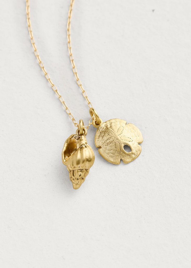 Sailors Valentine | Bonnet Shell + Sand Dollar Pendant Necklace