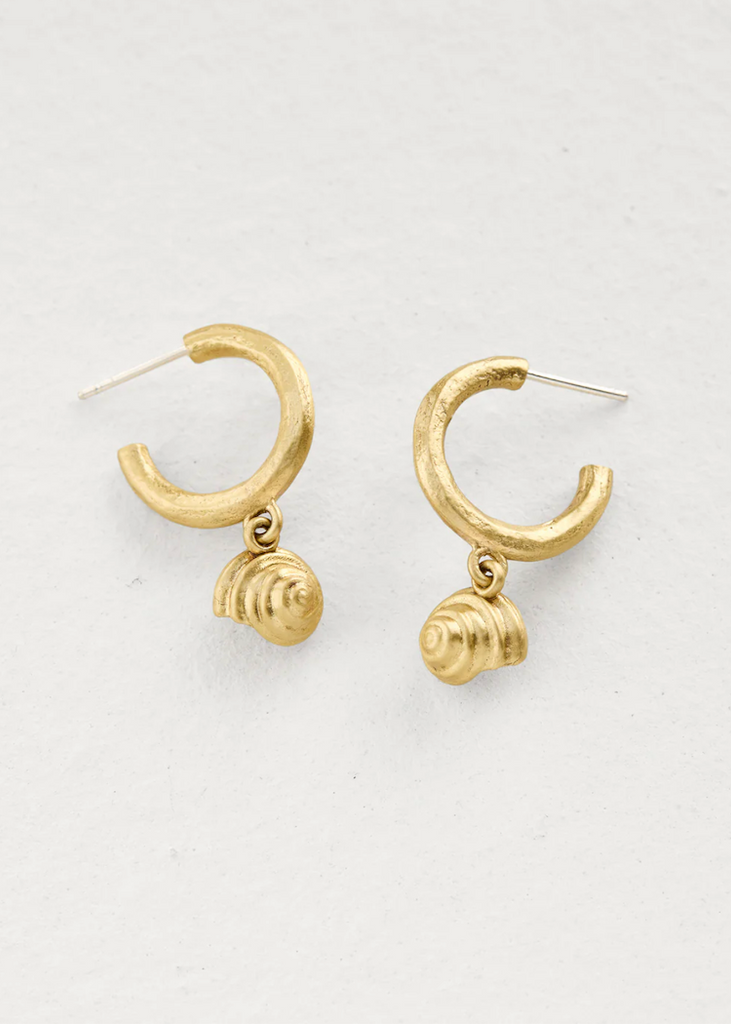 Sailors Valentine | Round Hoop with Spiral Shell Drop