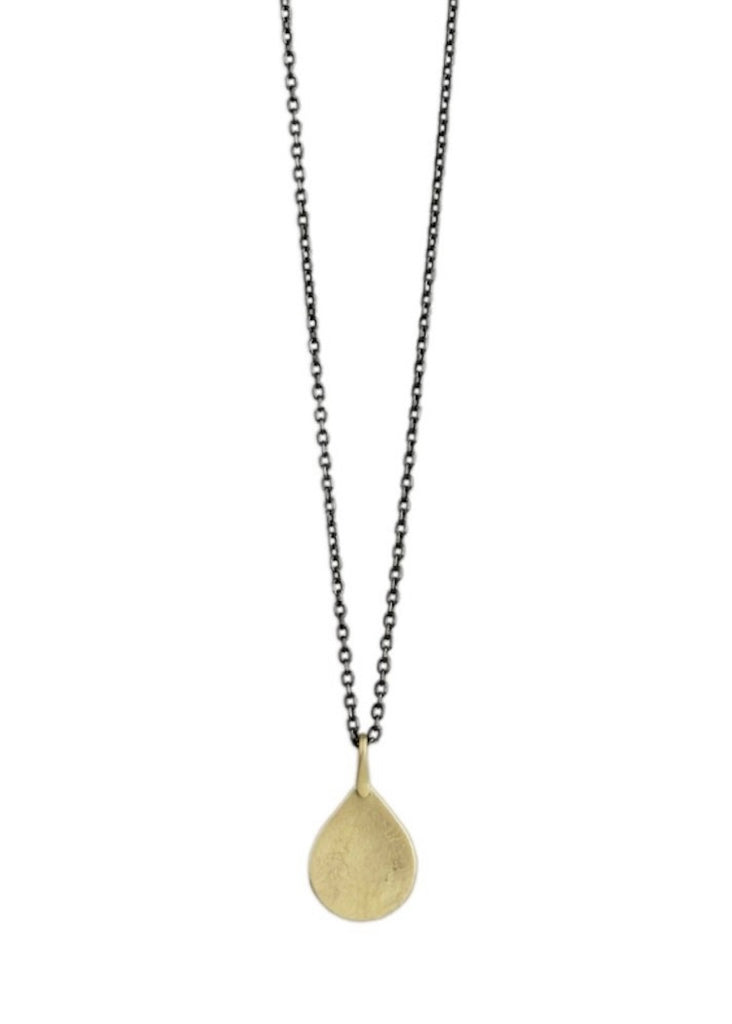 Sarah McGuire | 18k Small Parchment Teardrop Necklace