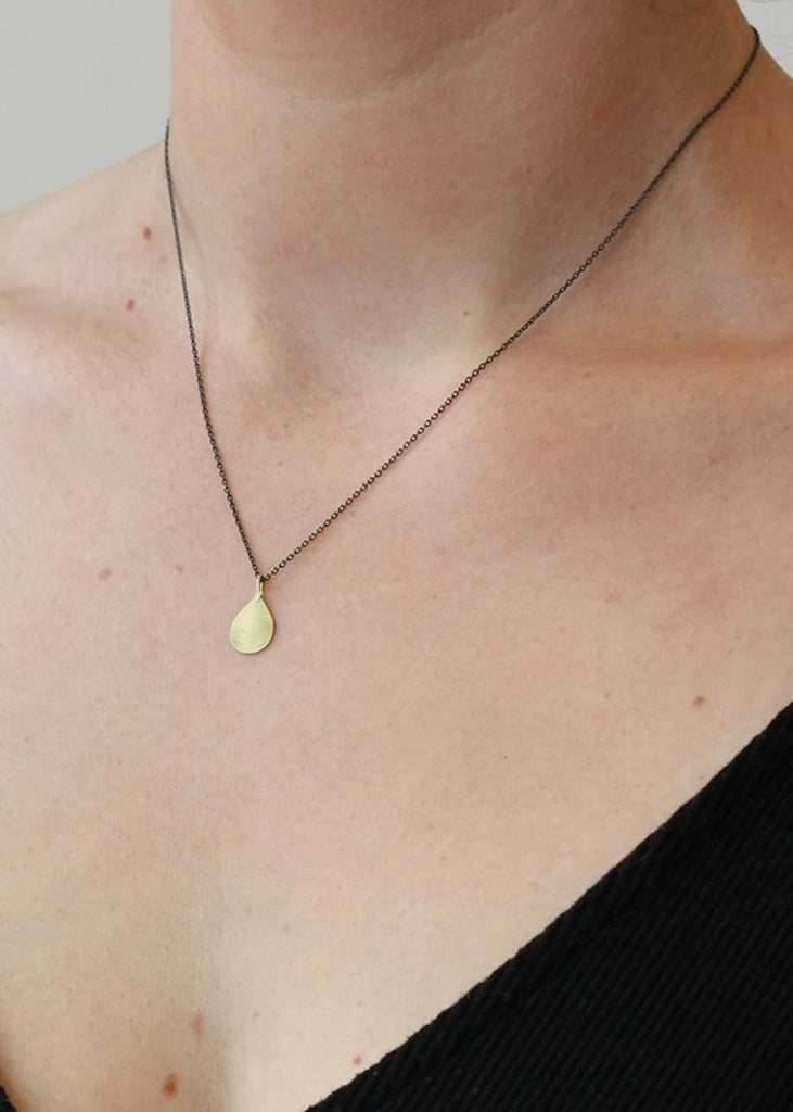 Sarah McGuire | 18k Small Parchment Teardrop Necklace