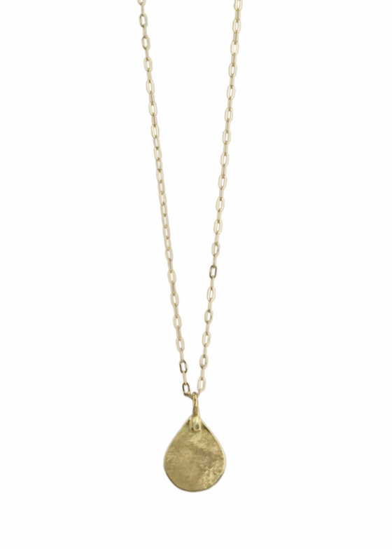 Sarah McGuire | 18k Small Parchment Teardrop Necklace
