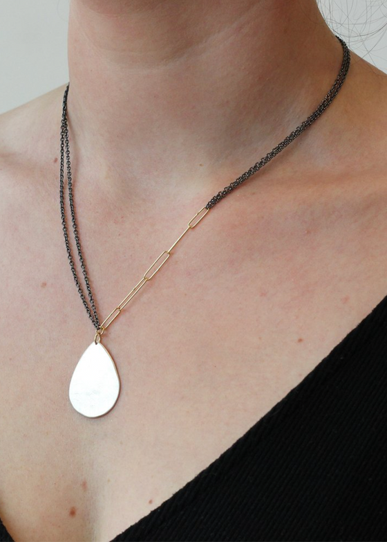 Sarah McGuire | Large Parchment Teardrop Necklace