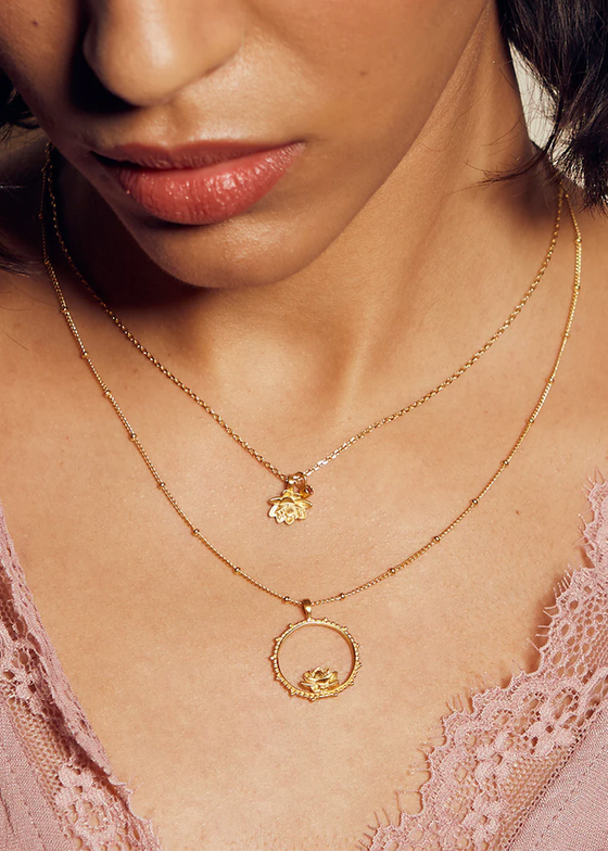 Satya Jewelry | Bloom in Peace Lotus & Tourmaline Necklace
