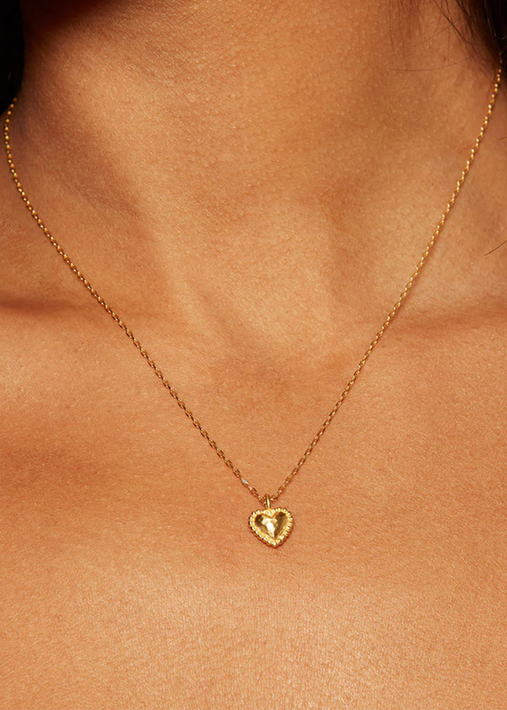 Satya Jewelry | Hammered Dot Heart Pendant Necklace