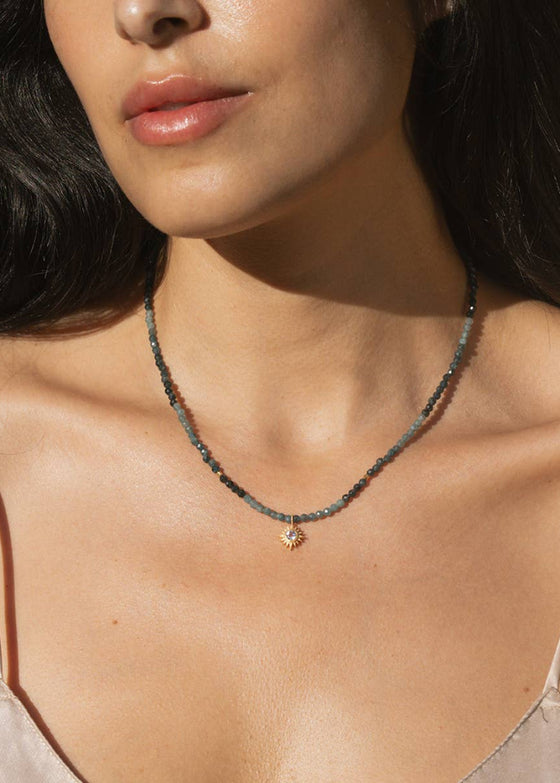 Satya Jewelry | Channeling Wisdom Sapphire Starburst Beaded Choker