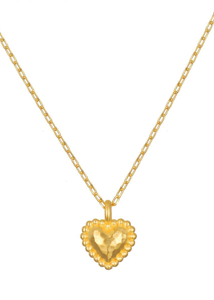 Satya Jewelry | Hammered Dot Heart Pendant Necklace