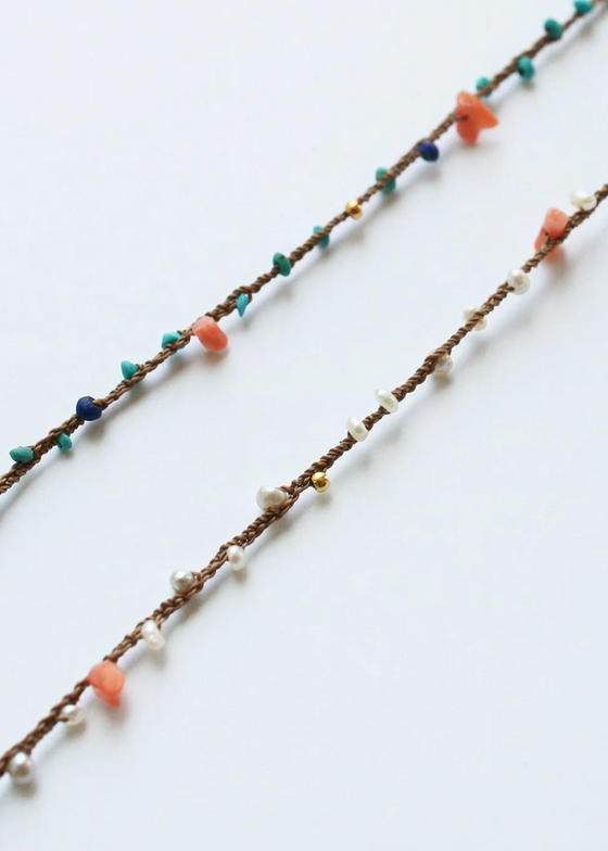 See Real Flowers | Braid Bracelet | Pearl