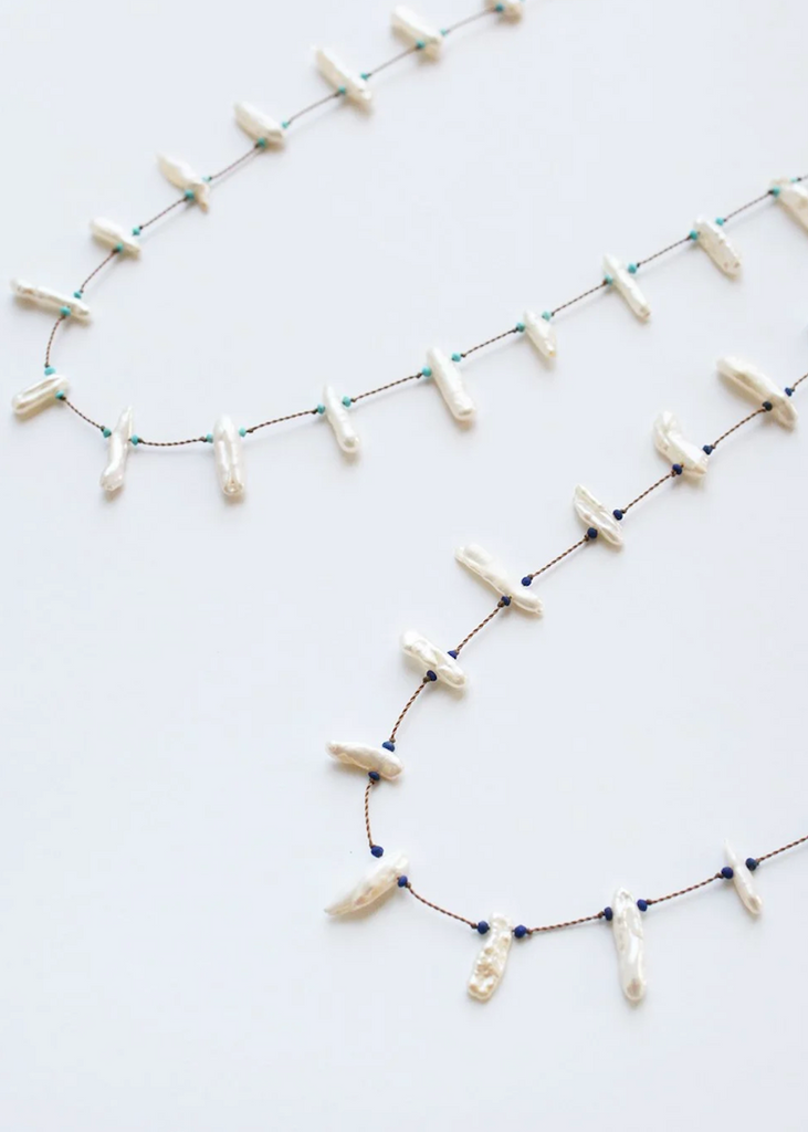 See Real Flowers | Isla Pearl Necklace | Lapis