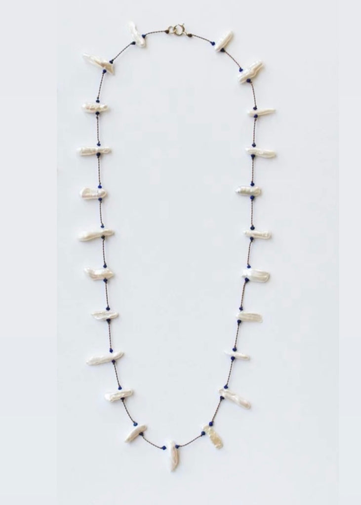 See Real Flowers | Isla Pearl Necklace | Lapis