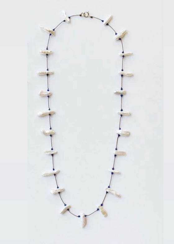 See Real Flowers | Isla Pearl Necklace | Lapis