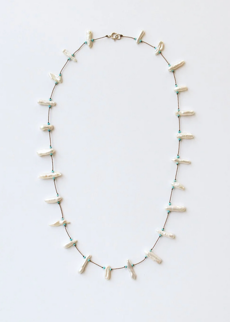 See Real Flowers | Isla Pearl Necklace | Turquoise