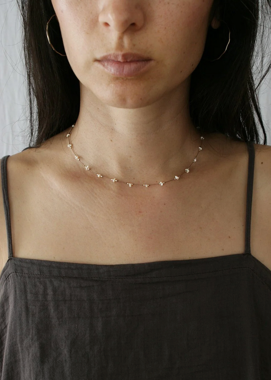 See Real Flowers | Short Keshi Pearl Necklace