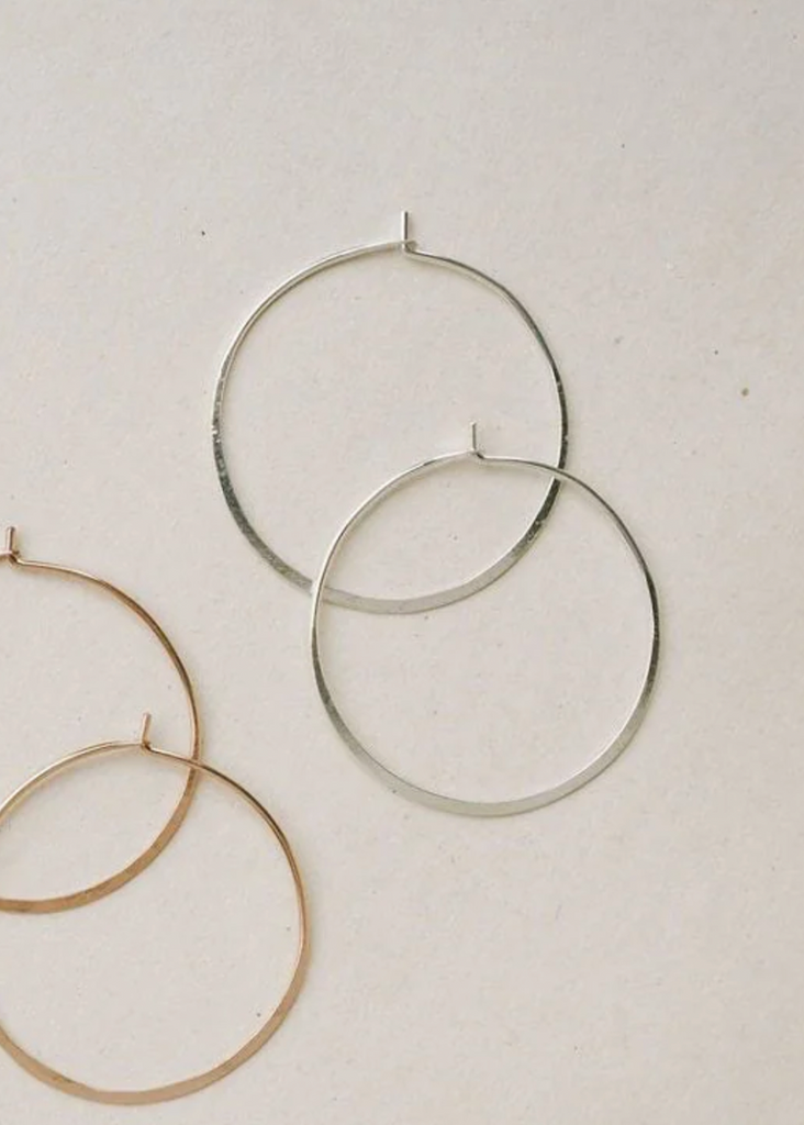 Satomi Studio | Extra Large Hammered Hoop Sterling Silver