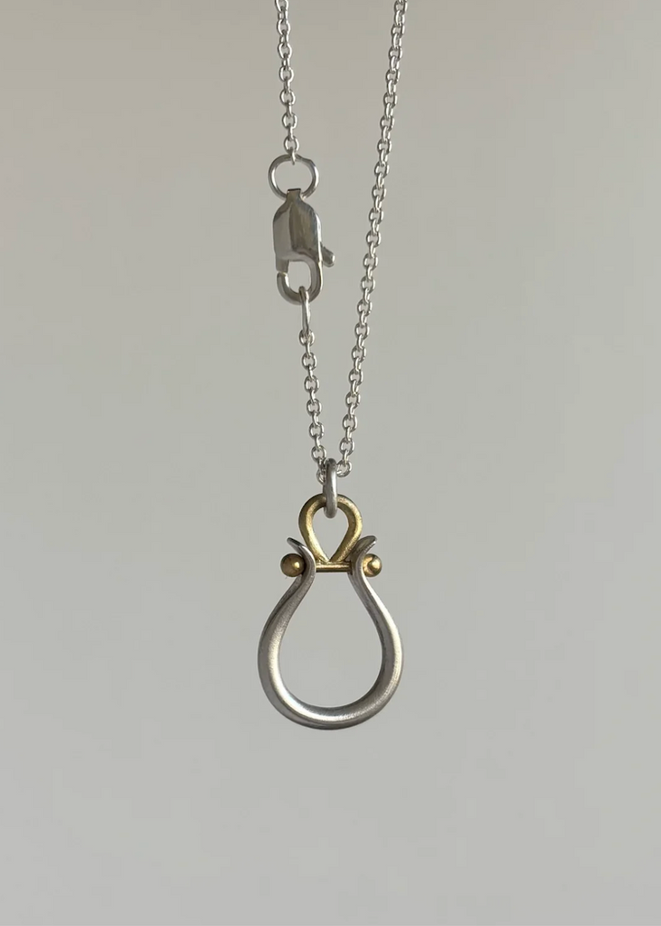 Monika Krol | Small Mixed Medal Lyre Necklace | 18"
