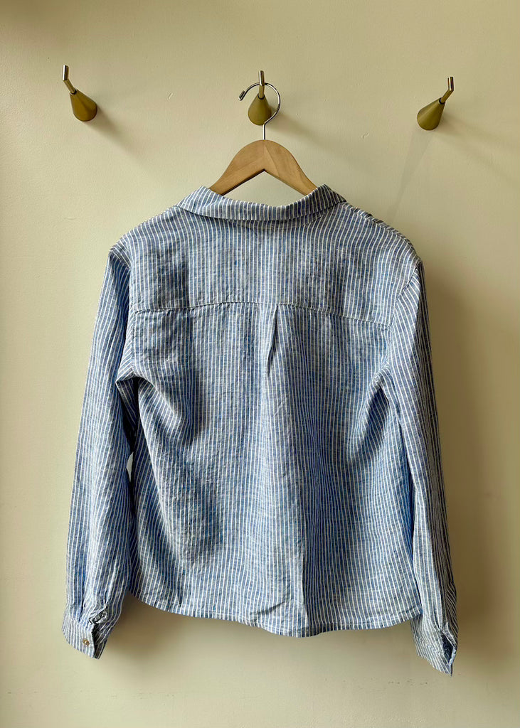 Solaire Linen | Nicolle Shirt Blue Stripe