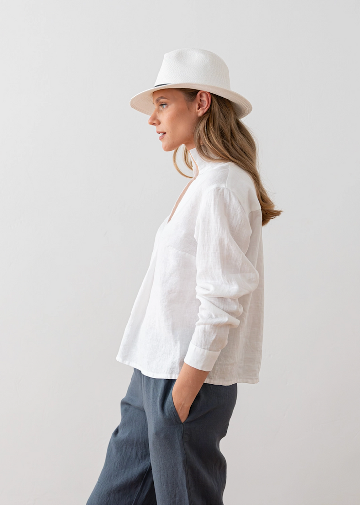 Solaire Linen | Nicolle Shirt White