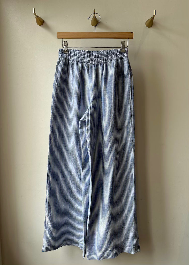 Solaire Linen | Ruth Trousers Blue Stripe