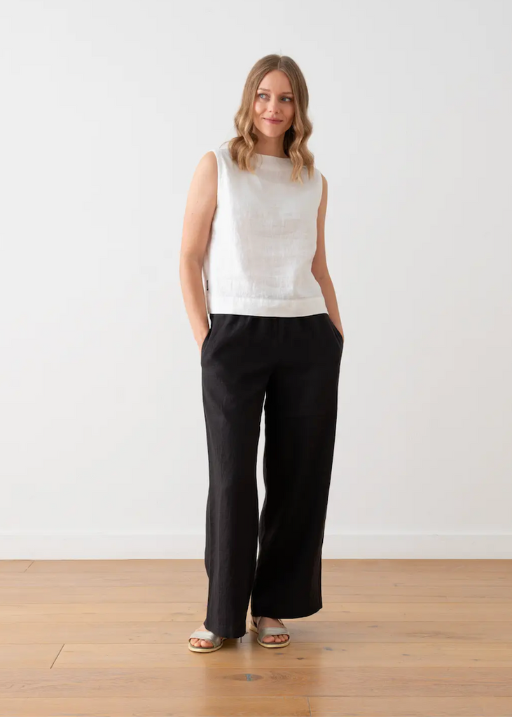 Solaire Linen | Ruth Trousers in Black