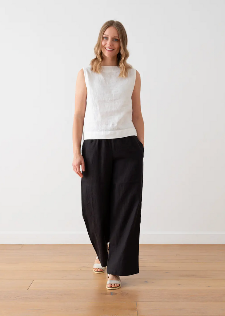 Solaire Linen | Ruth Trousers in Black